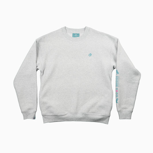 GOD BRIDGE Signature Flock Crewneck – Ash Grey
