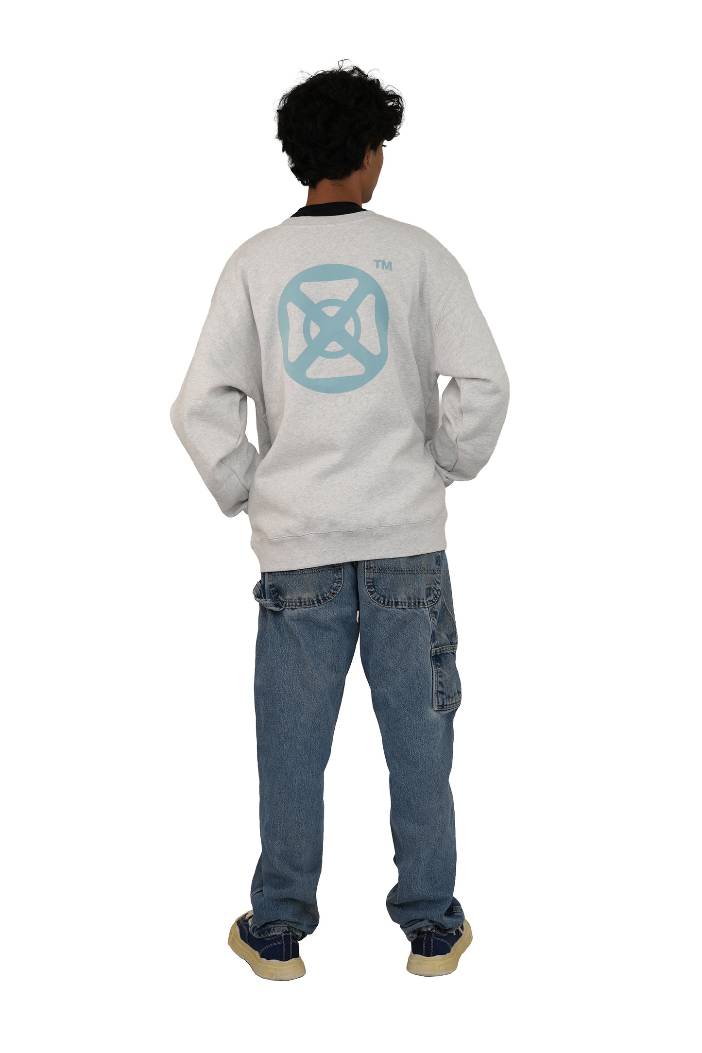 GOD BRIDGE Signature Flock Crewneck – Ash Grey