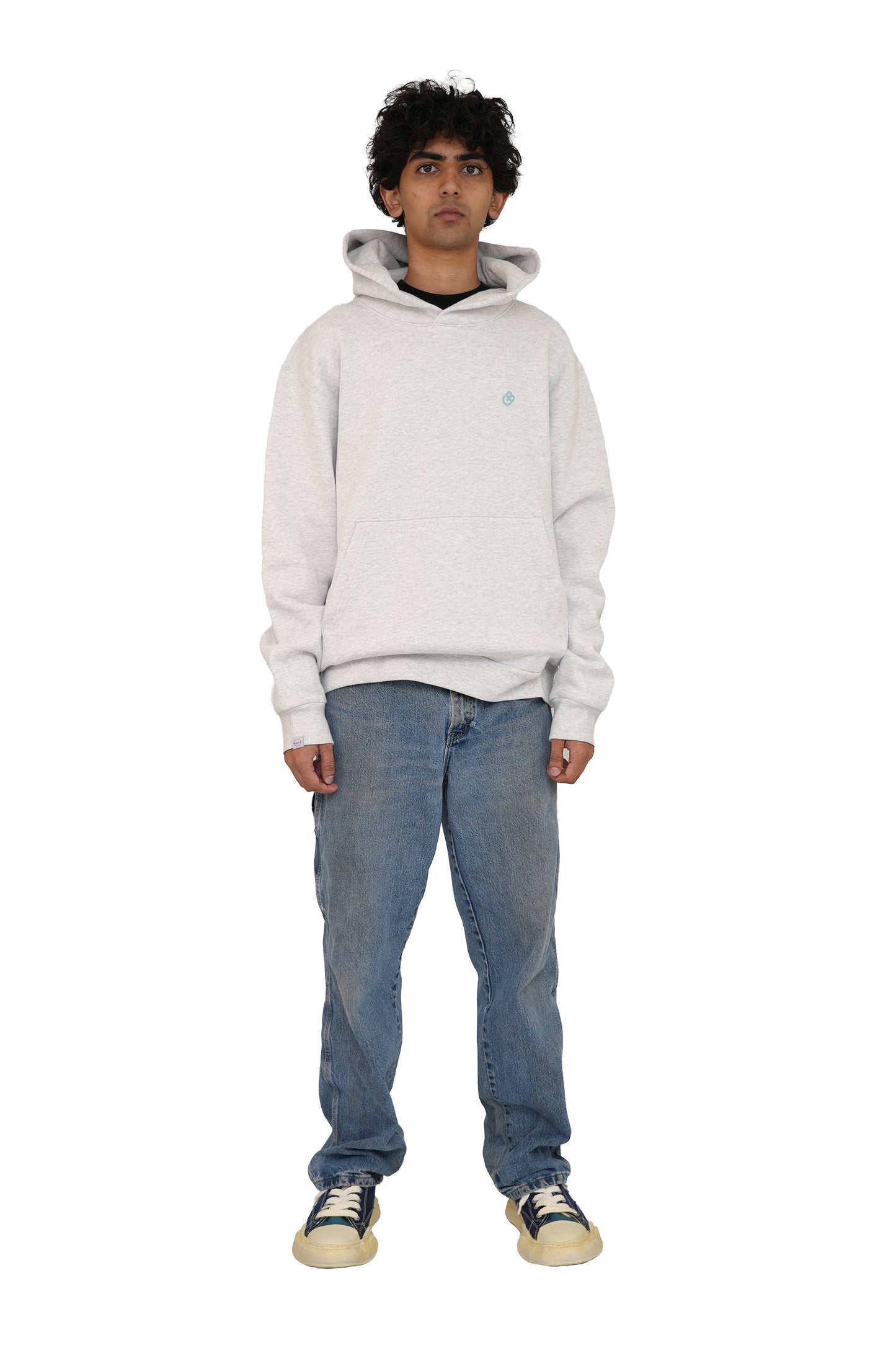 GOD BRIDGE Signature Flock Hoodie – Ash Grey