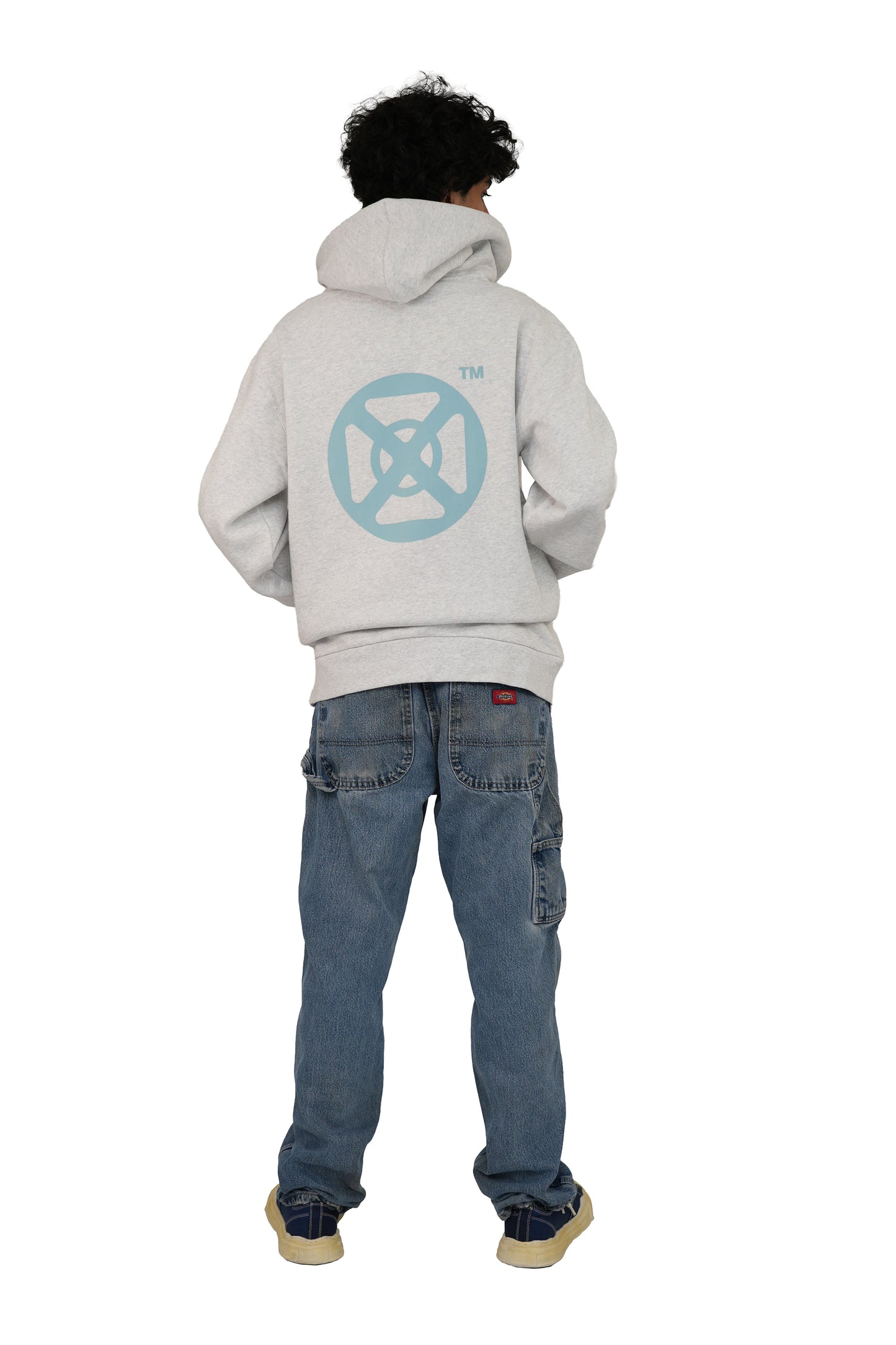 GOD BRIDGE Signature Flock Hoodie – Ash Grey