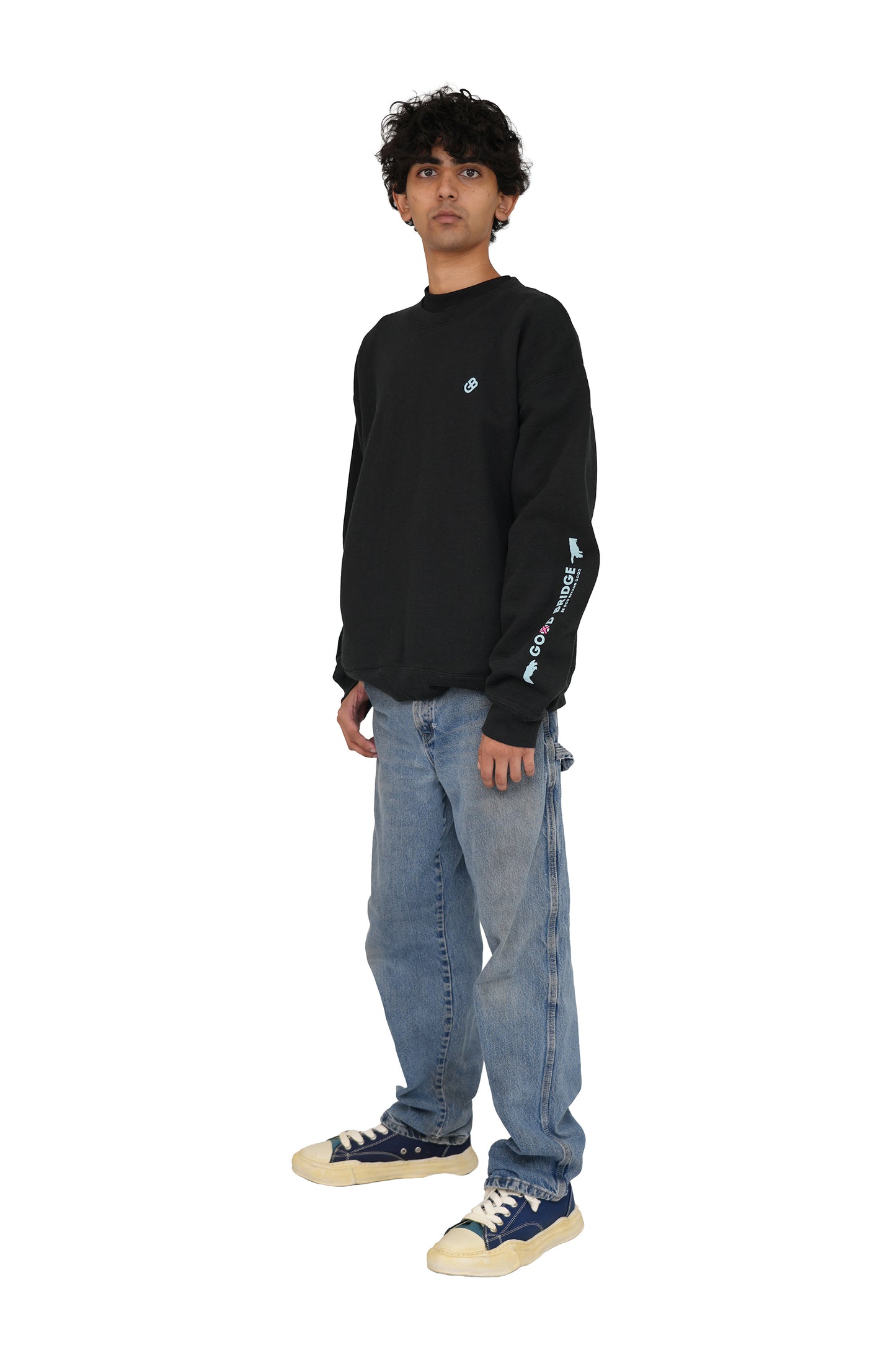 GOD BRIDGE Signature Logo Crewneck Sweatshirt – Black