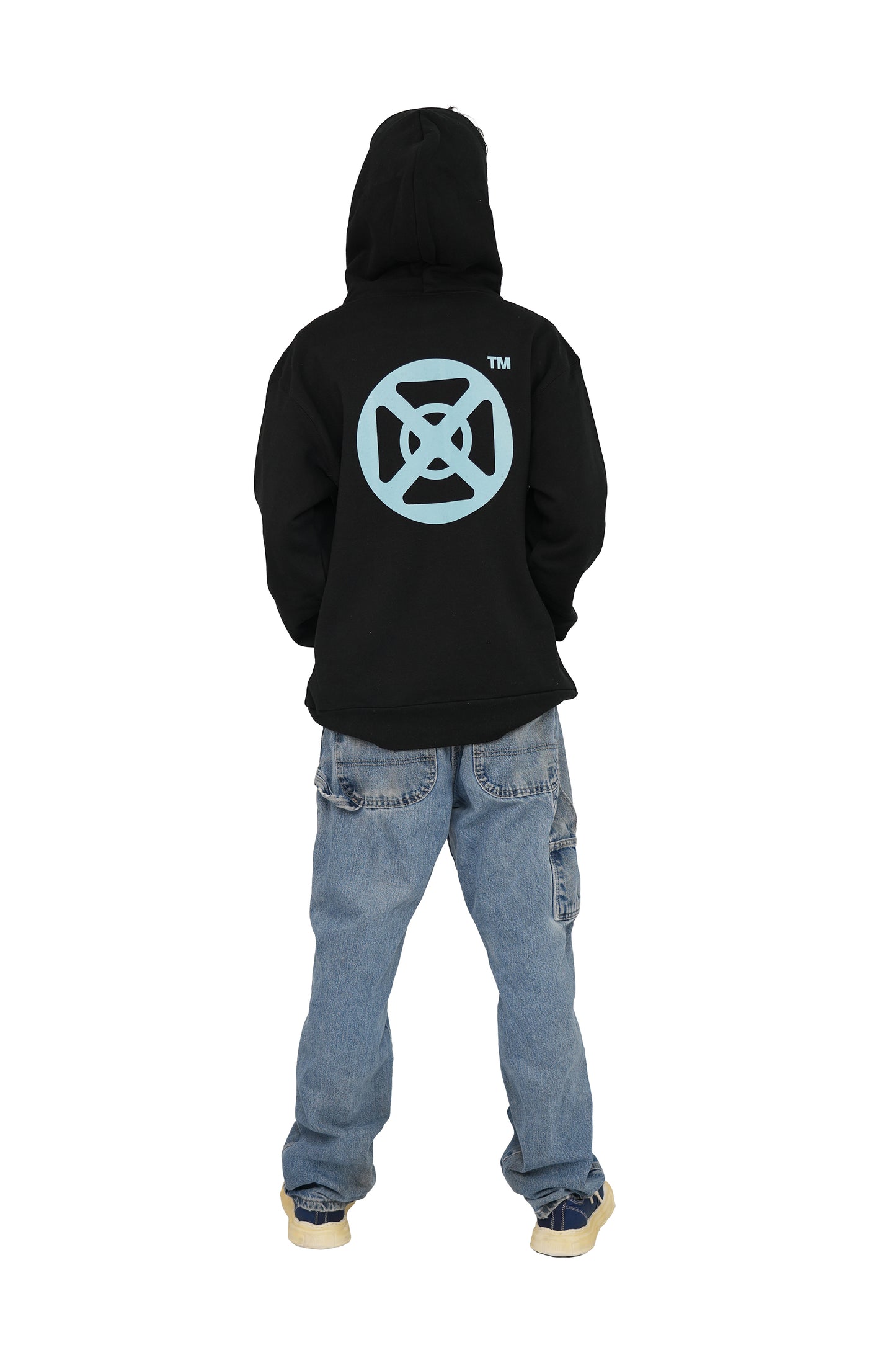 GOD BRIDGE Signature Flock Hoodie – Black