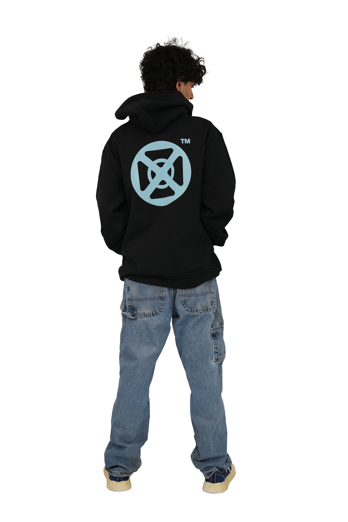 GOD BRIDGE Signature Flock Hoodie – Black