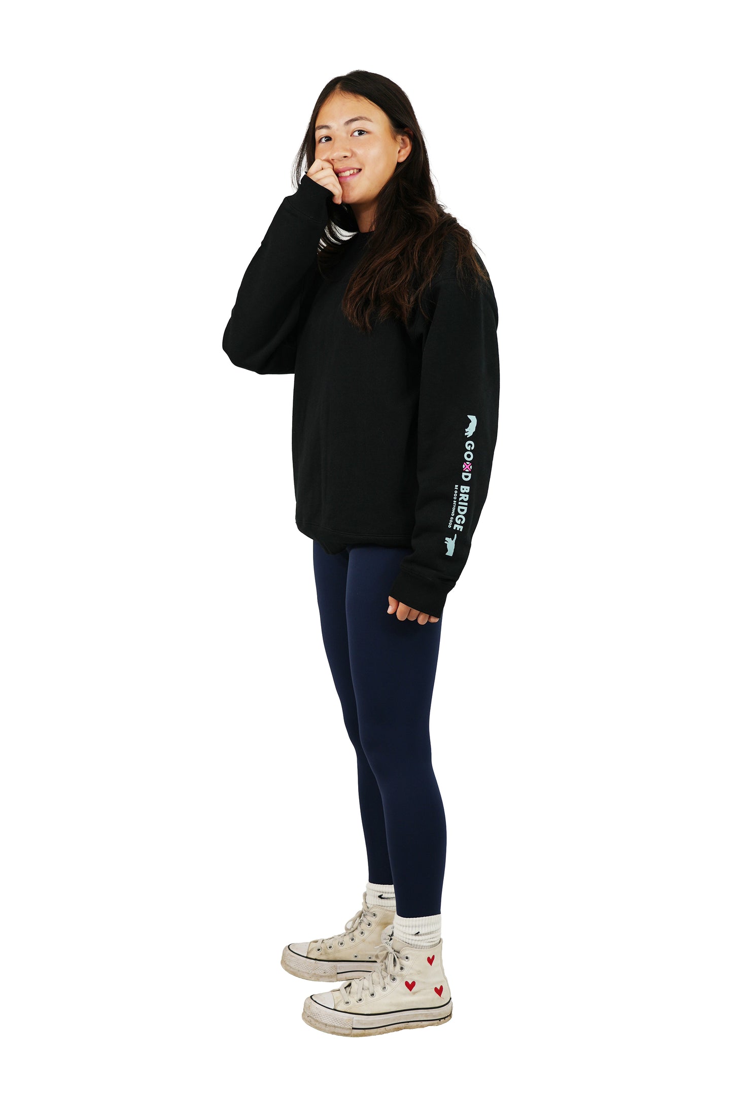 GOD BRIDGE Signature Logo Crewneck Sweatshirt – Black