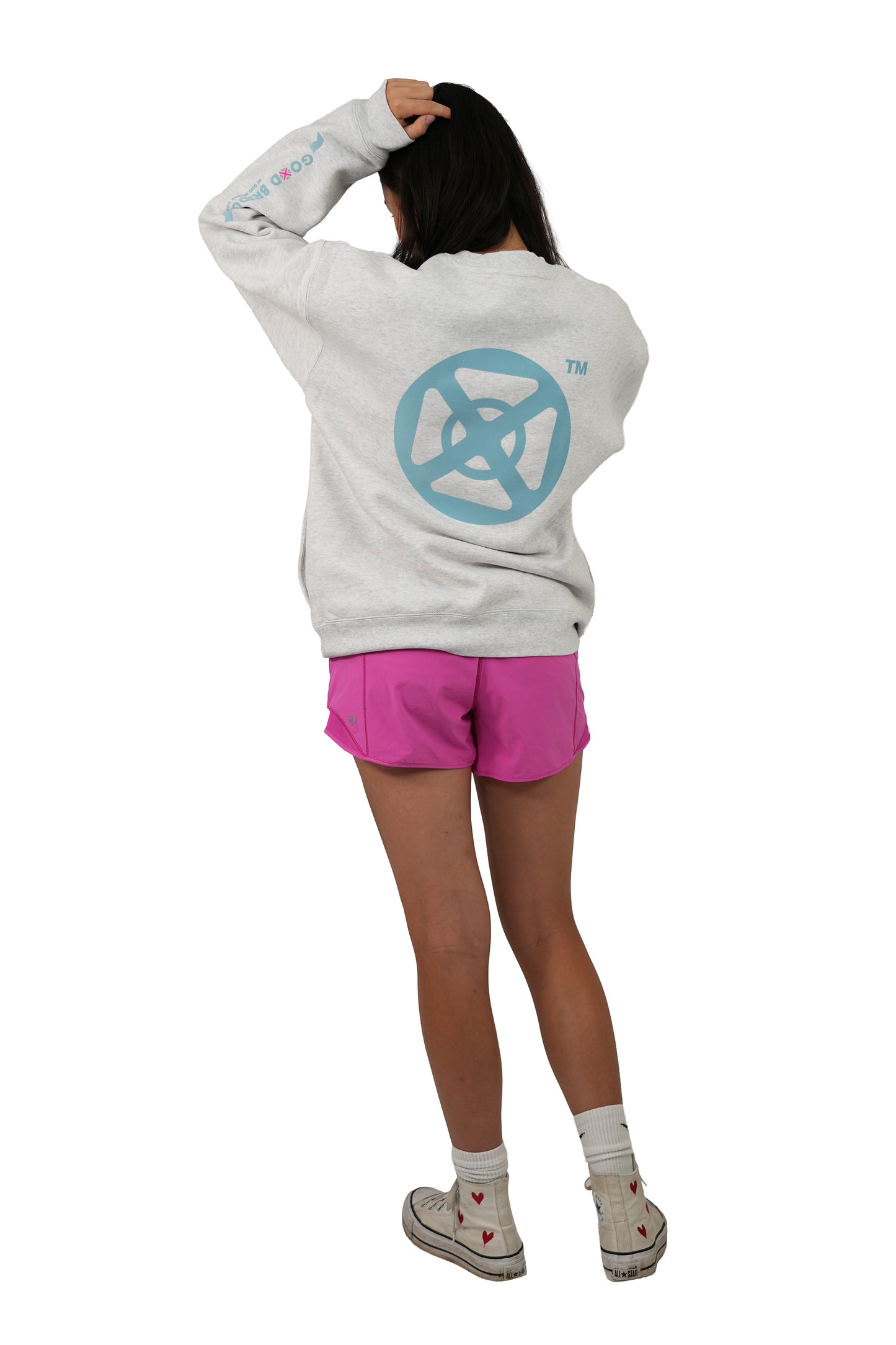 GOD BRIDGE Signature Flock Crewneck – Ash Grey
