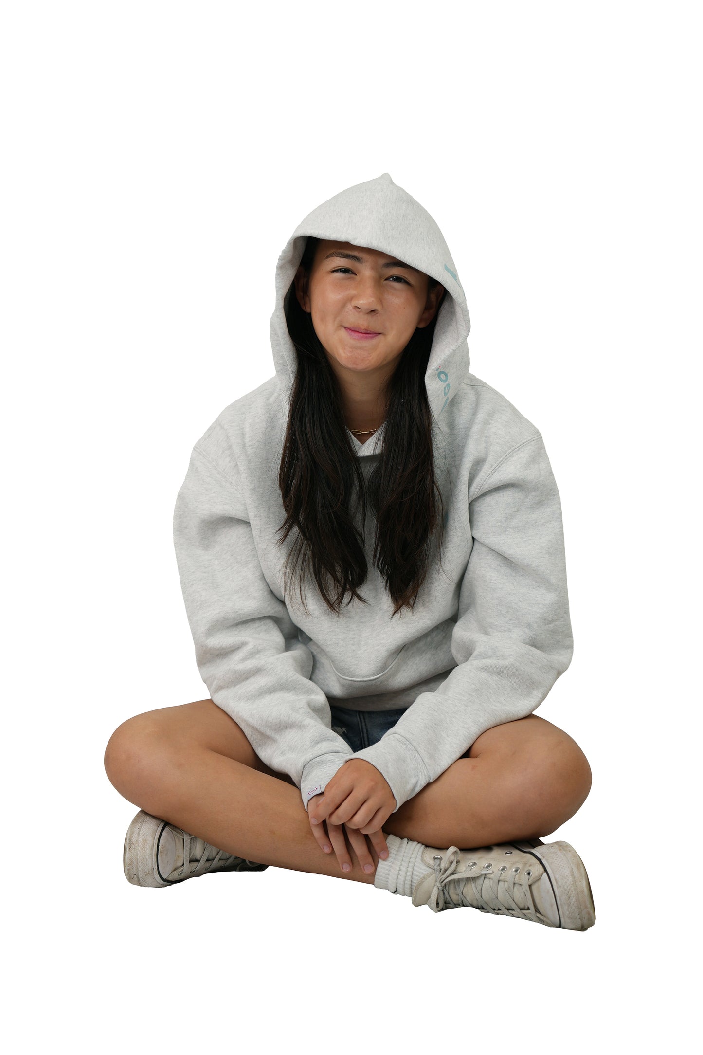 GOD BRIDGE Signature Flock Hoodie – Ash Grey