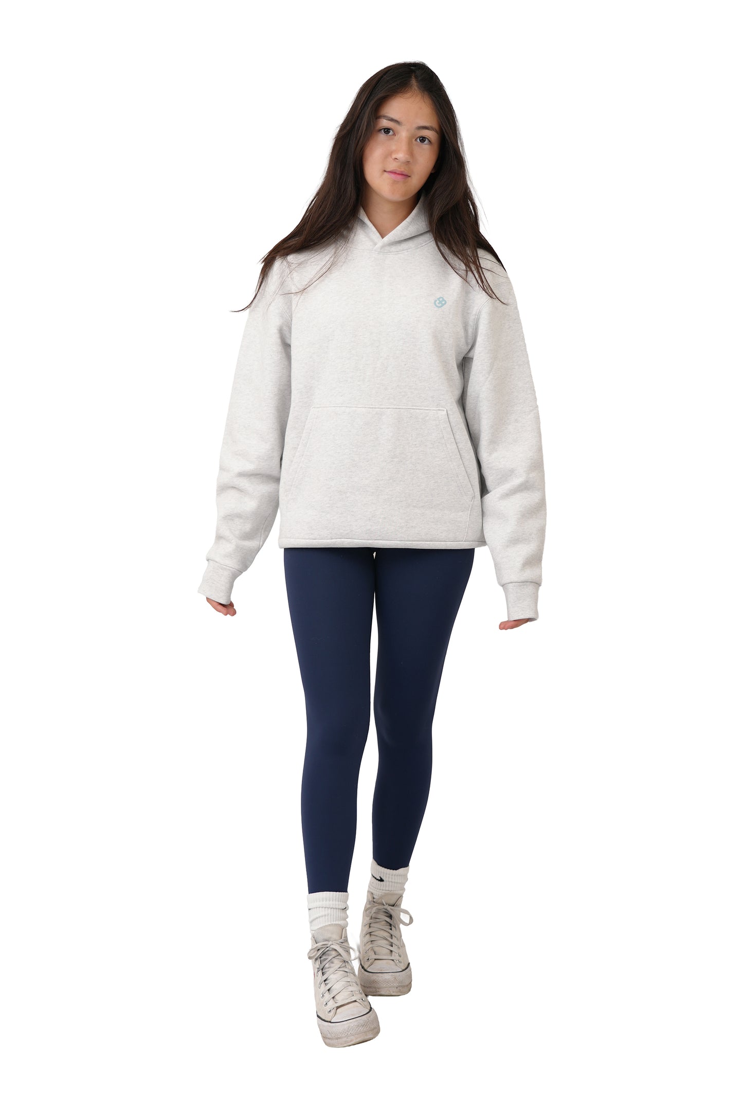 GOD BRIDGE Signature Flock Hoodie – Ash Grey