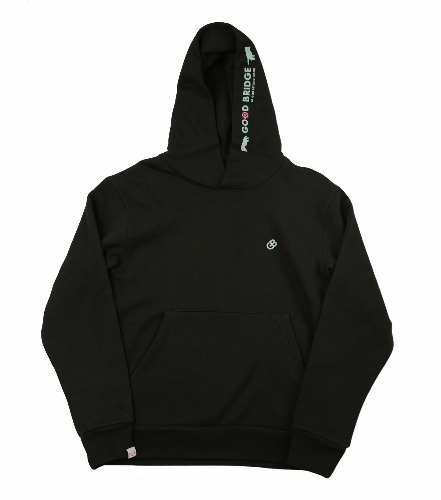 GOD BRIDGE Signature Flock Hoodie – Black