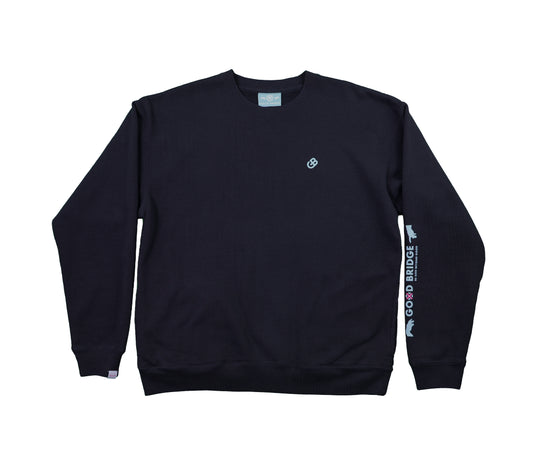 GOD BRIDGE Signature Logo Crewneck Sweatshirt – Black