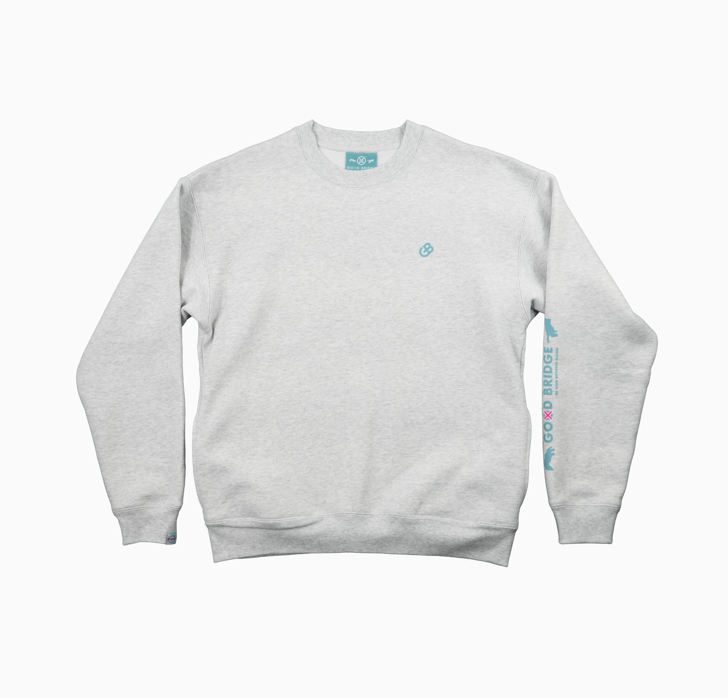 GOD BRIDGE Signature Flock Crewneck – Ash Grey