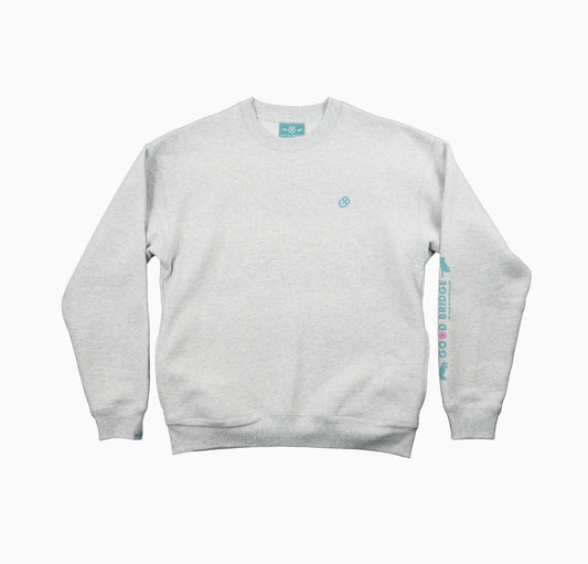 GOD BRIDGE Signature Flock Crewneck – Ash Grey