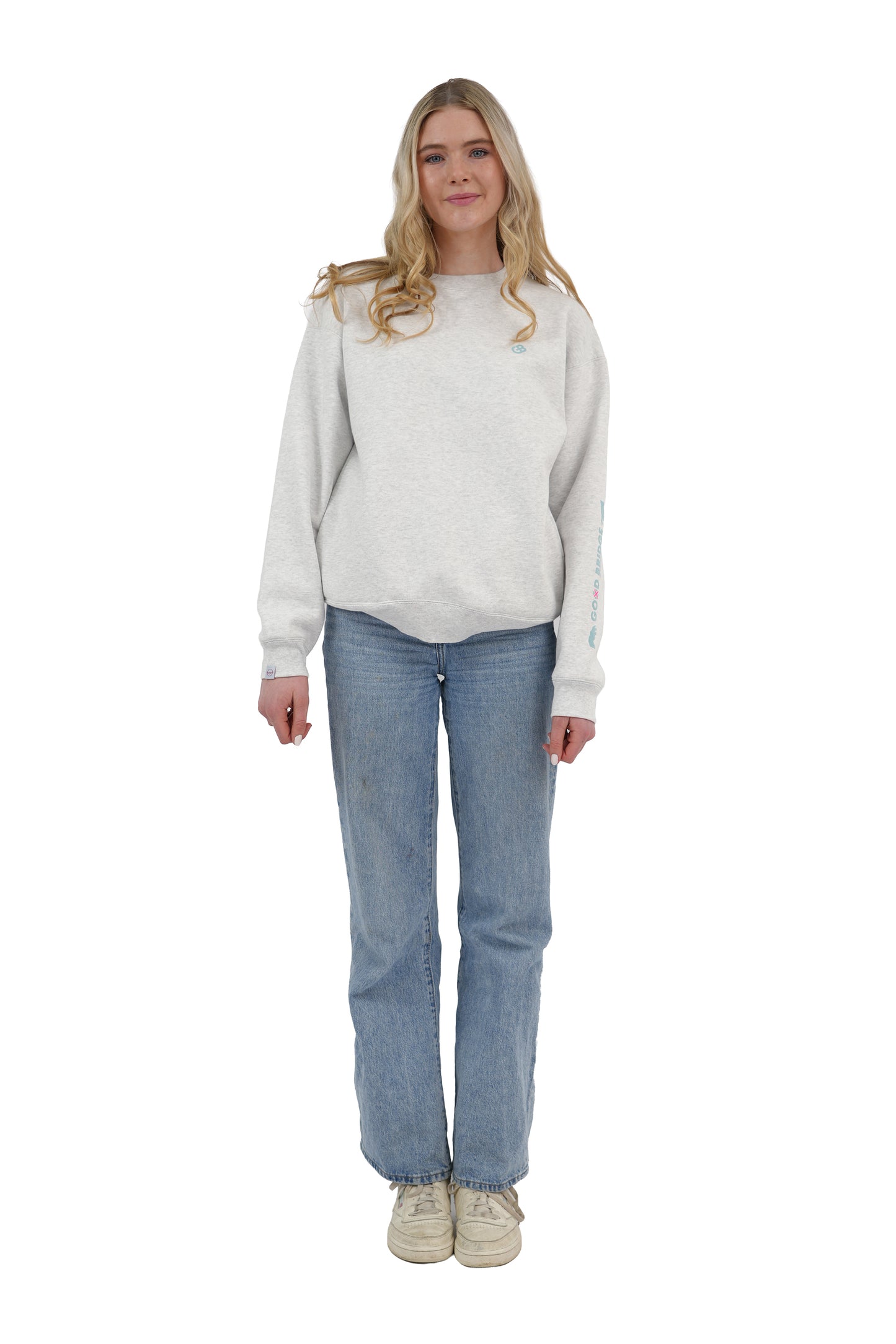 GOD BRIDGE Signature Flock Crewneck – Ash Grey