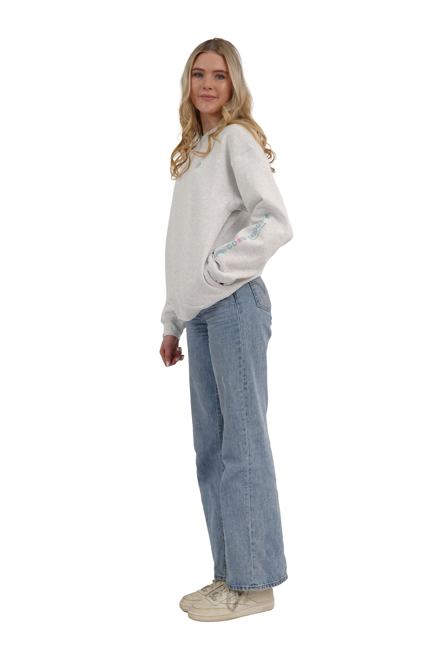 GOD BRIDGE Signature Flock Crewneck – Ash Grey