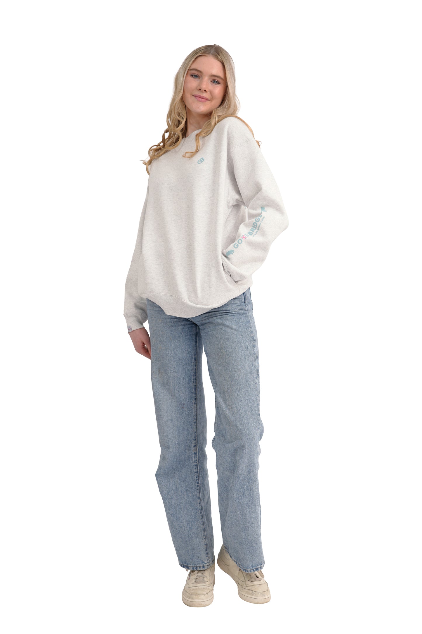 GOD BRIDGE Signature Flock Crewneck – Ash Grey
