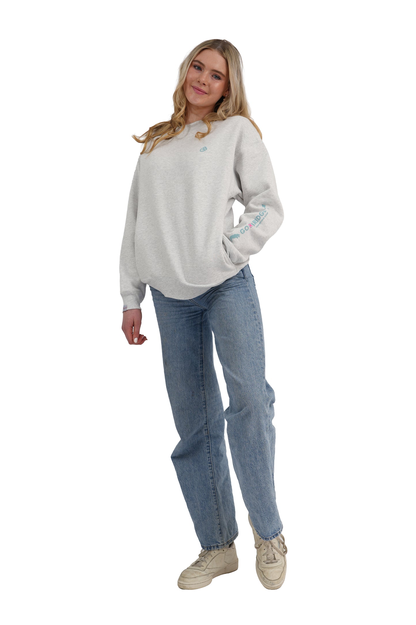 GOD BRIDGE Signature Flock Crewneck – Ash Grey