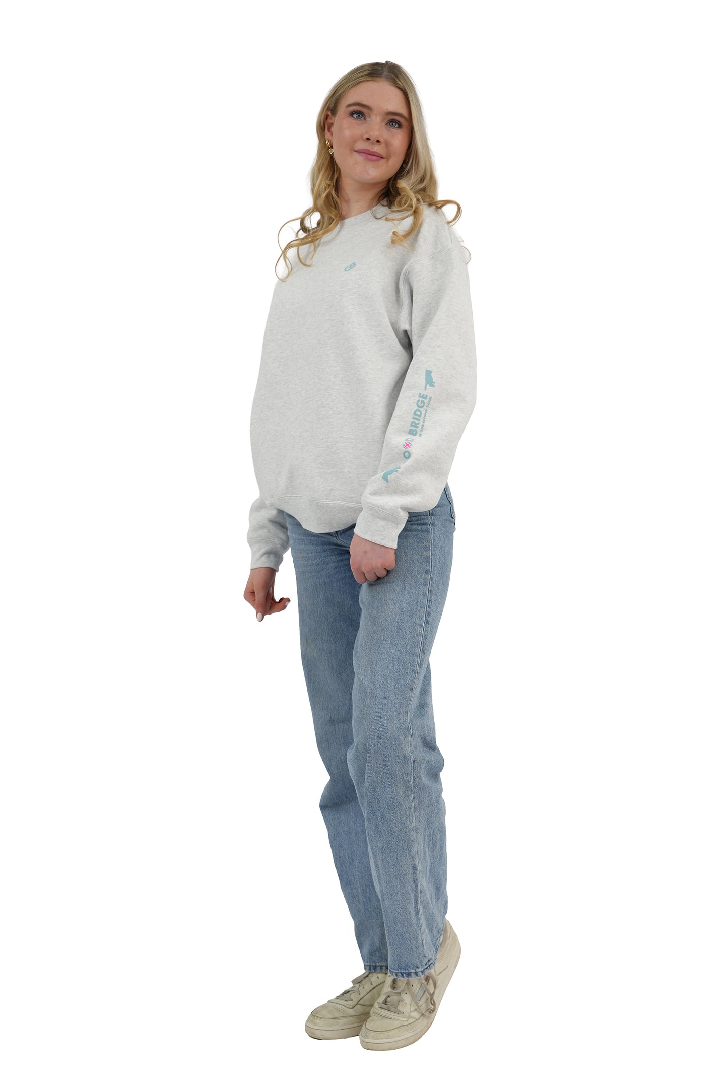 GOD BRIDGE Signature Flock Crewneck – Ash Grey