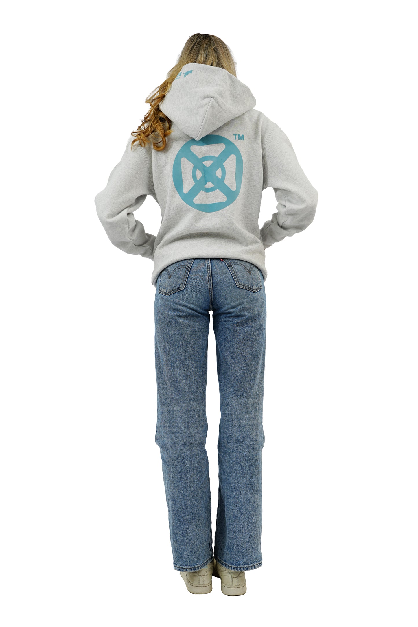 GOD BRIDGE Signature Flock Hoodie – Ash Grey