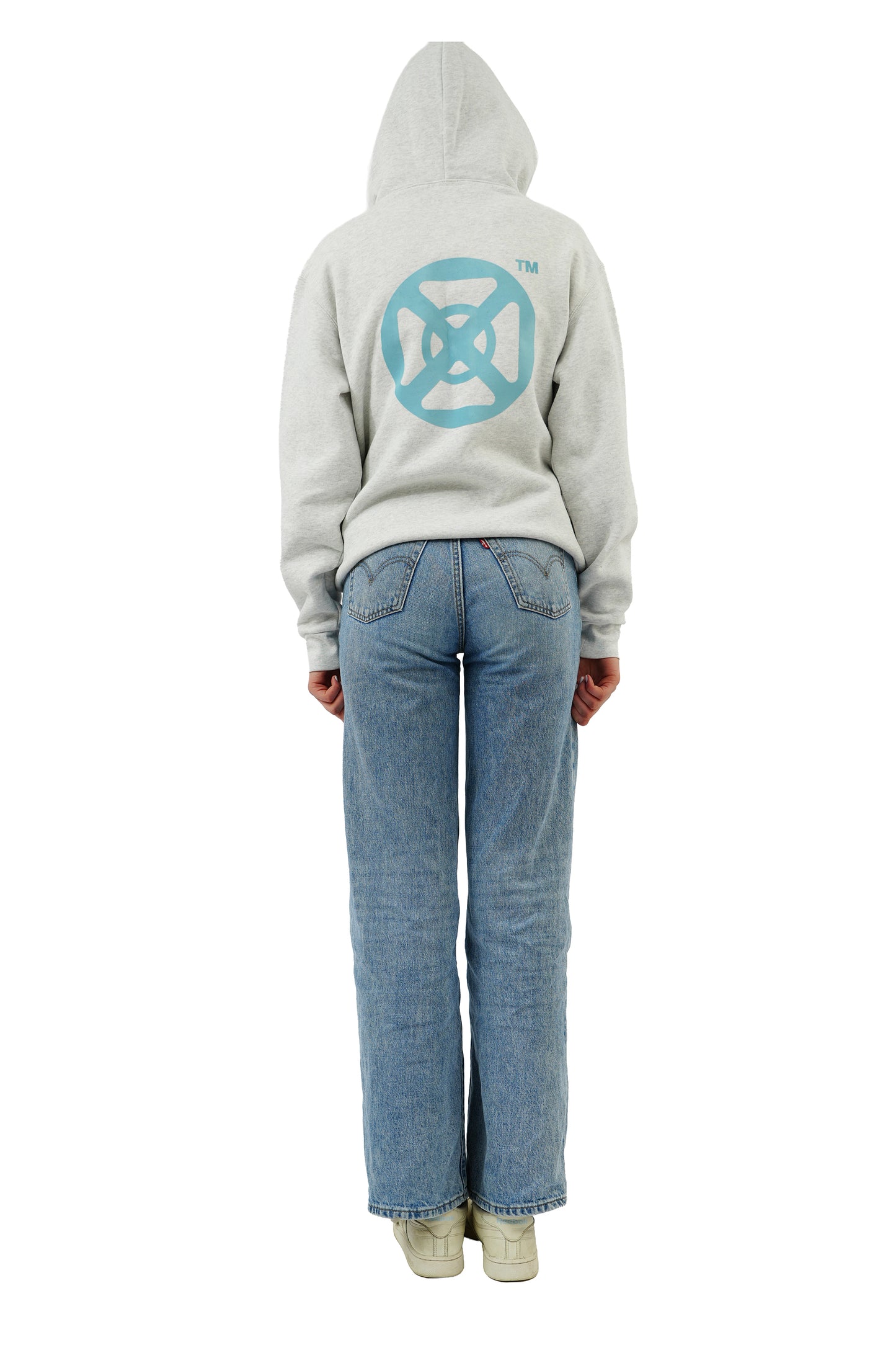 GOD BRIDGE Signature Flock Hoodie – Ash Grey