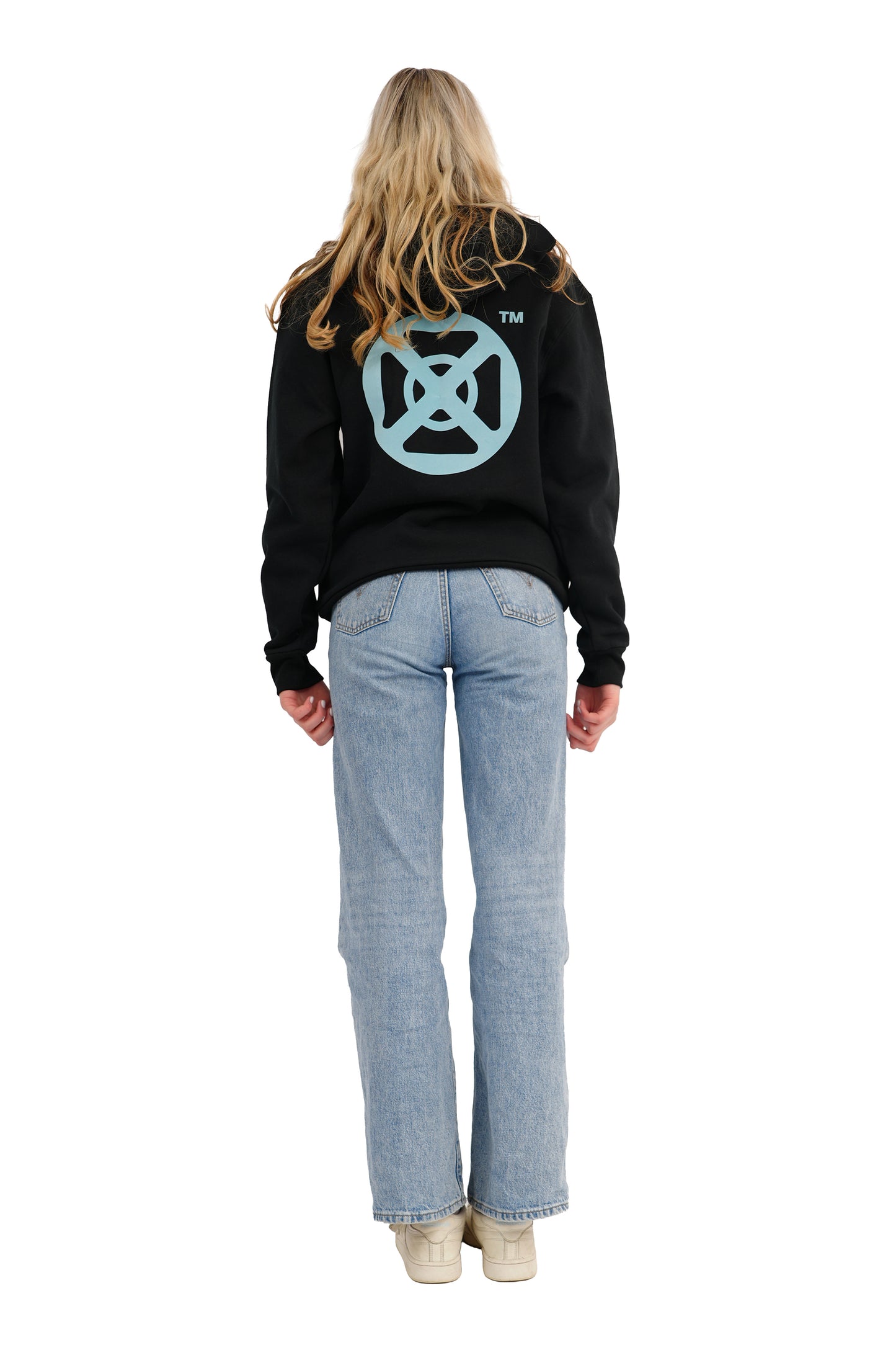 GOD BRIDGE Signature Flock Hoodie – Black