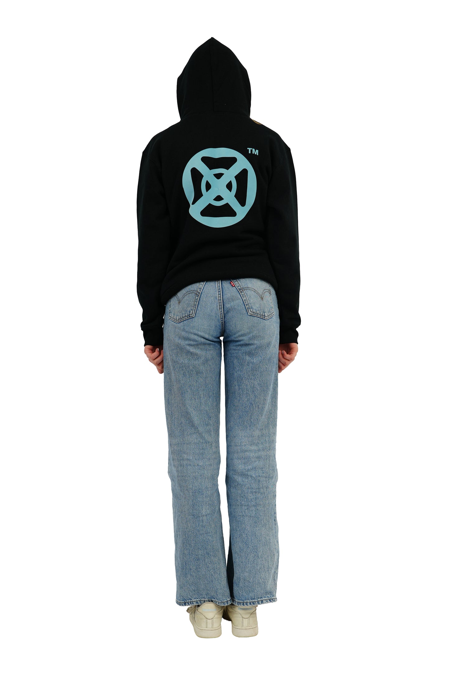 GOD BRIDGE Signature Flock Hoodie – Black