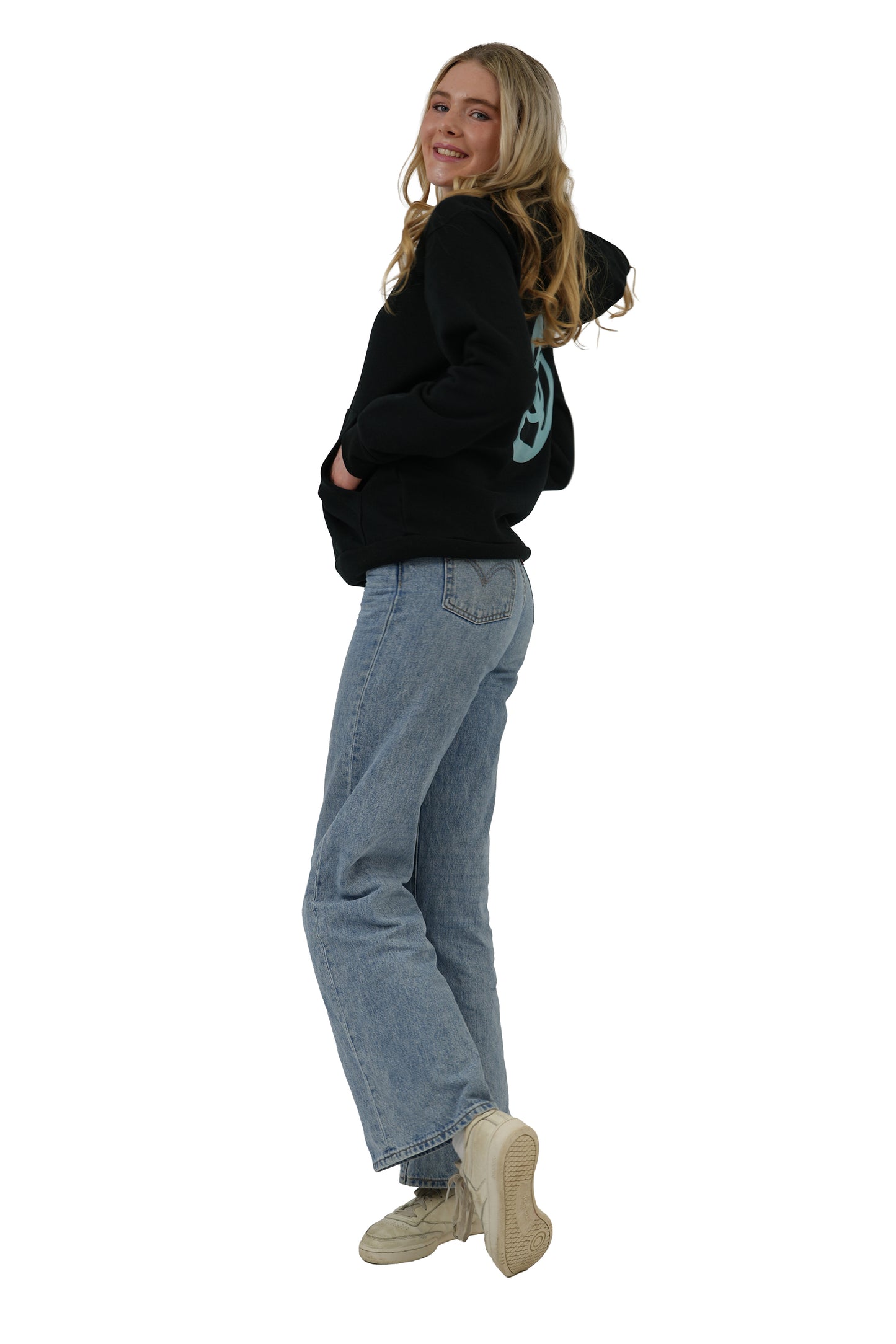 GOD BRIDGE Signature Flock Hoodie – Black