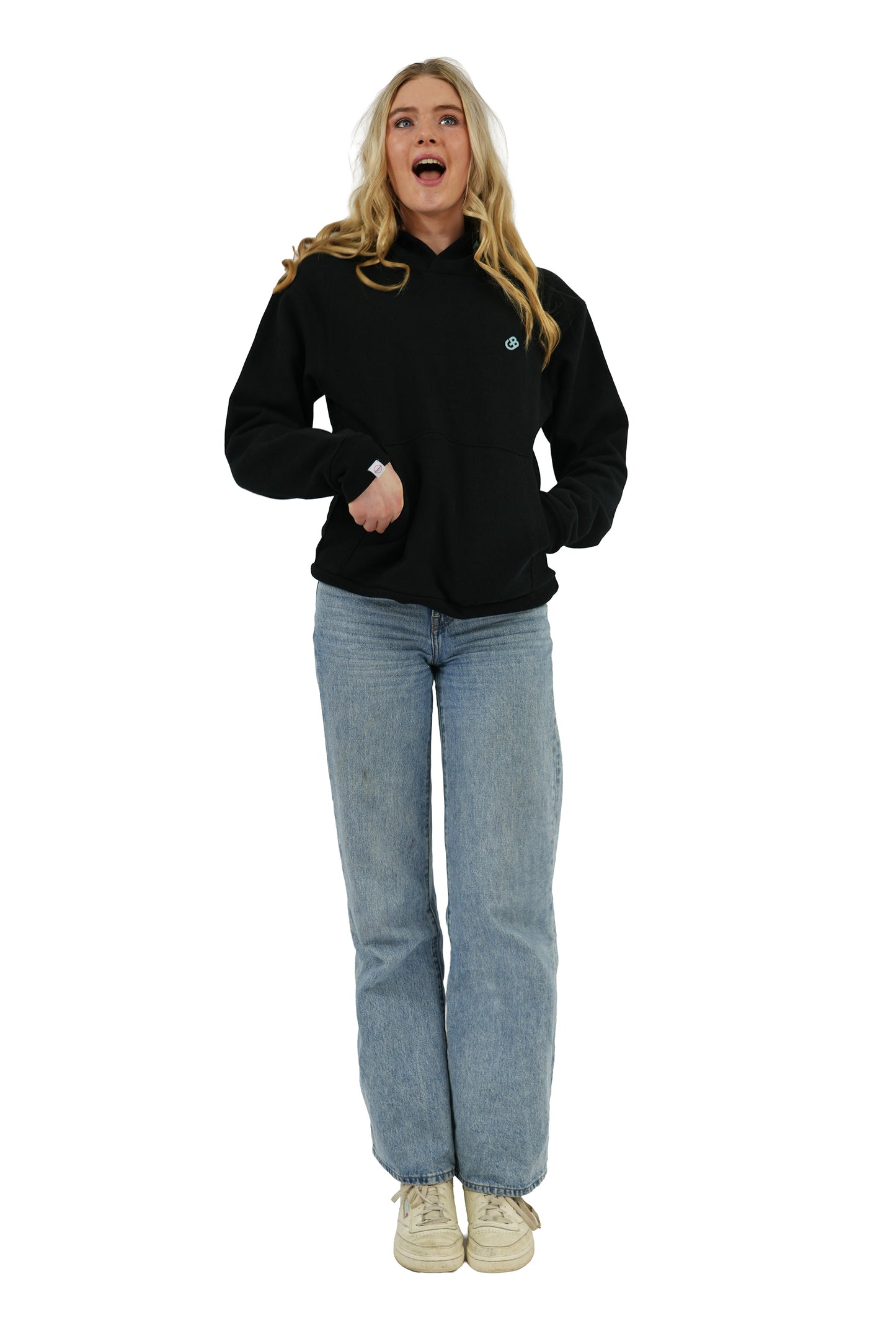 GOD BRIDGE Signature Flock Hoodie – Black