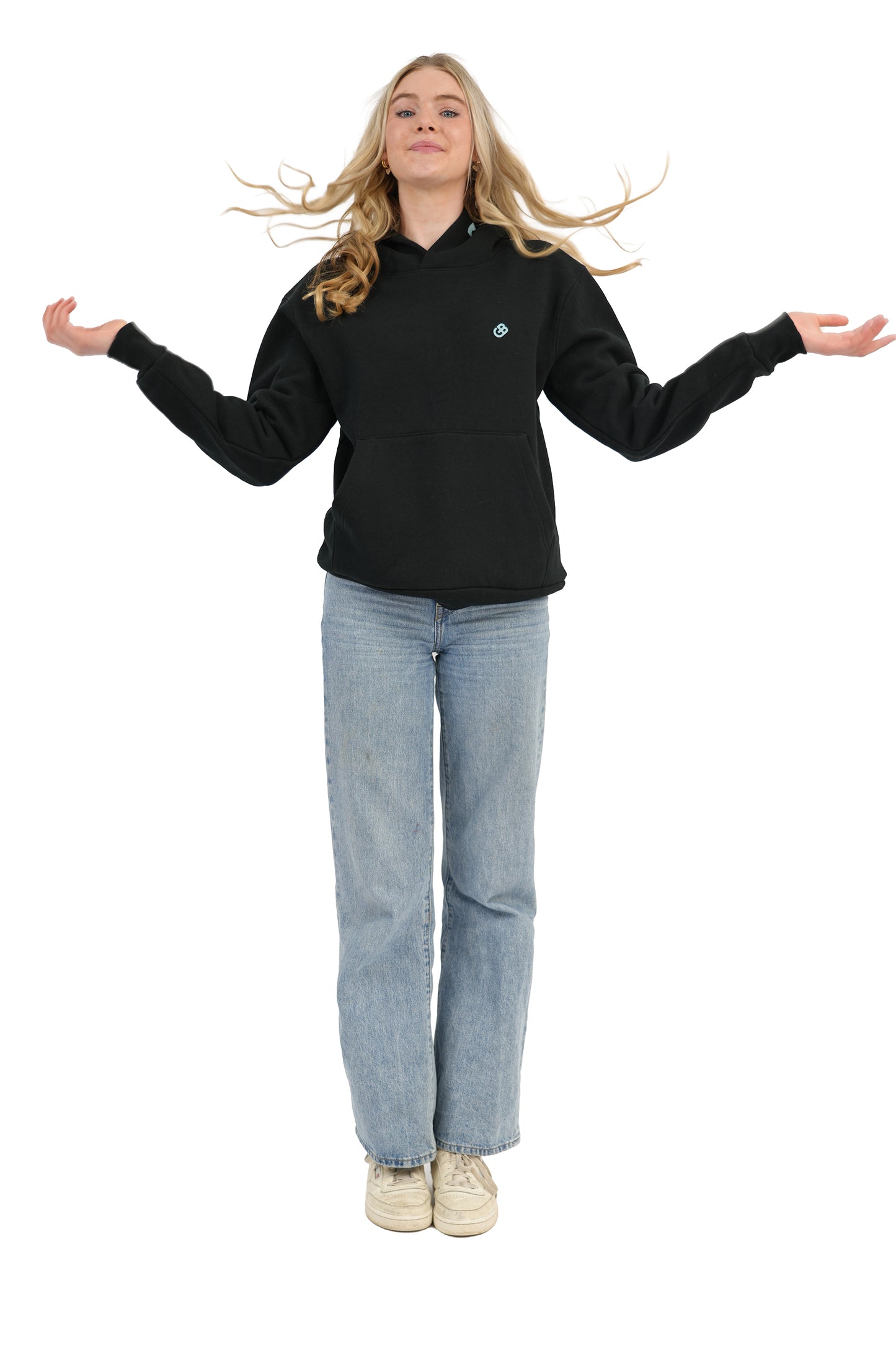 GOD BRIDGE Signature Flock Hoodie – Black