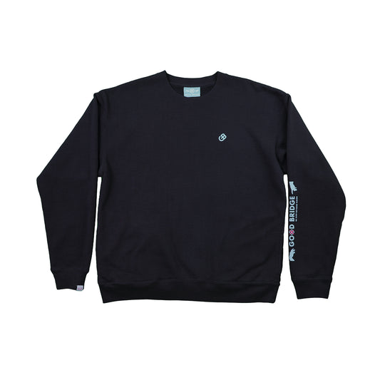 GOD BRIDGE Signature Logo Crewneck Sweatshirt – Black